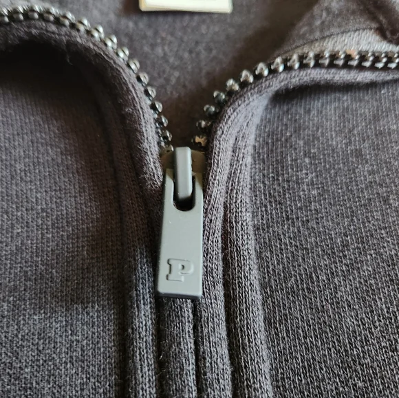 PINK Victoria's Secret Black Quarter Zip Sweater with Striped Collar - Picture 3 of 6